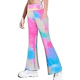 Nidoul Girls Flare Leggings with Pockets High Waisted Bell Bottoms Bootcut Pants for Kids Child Yoga Dance