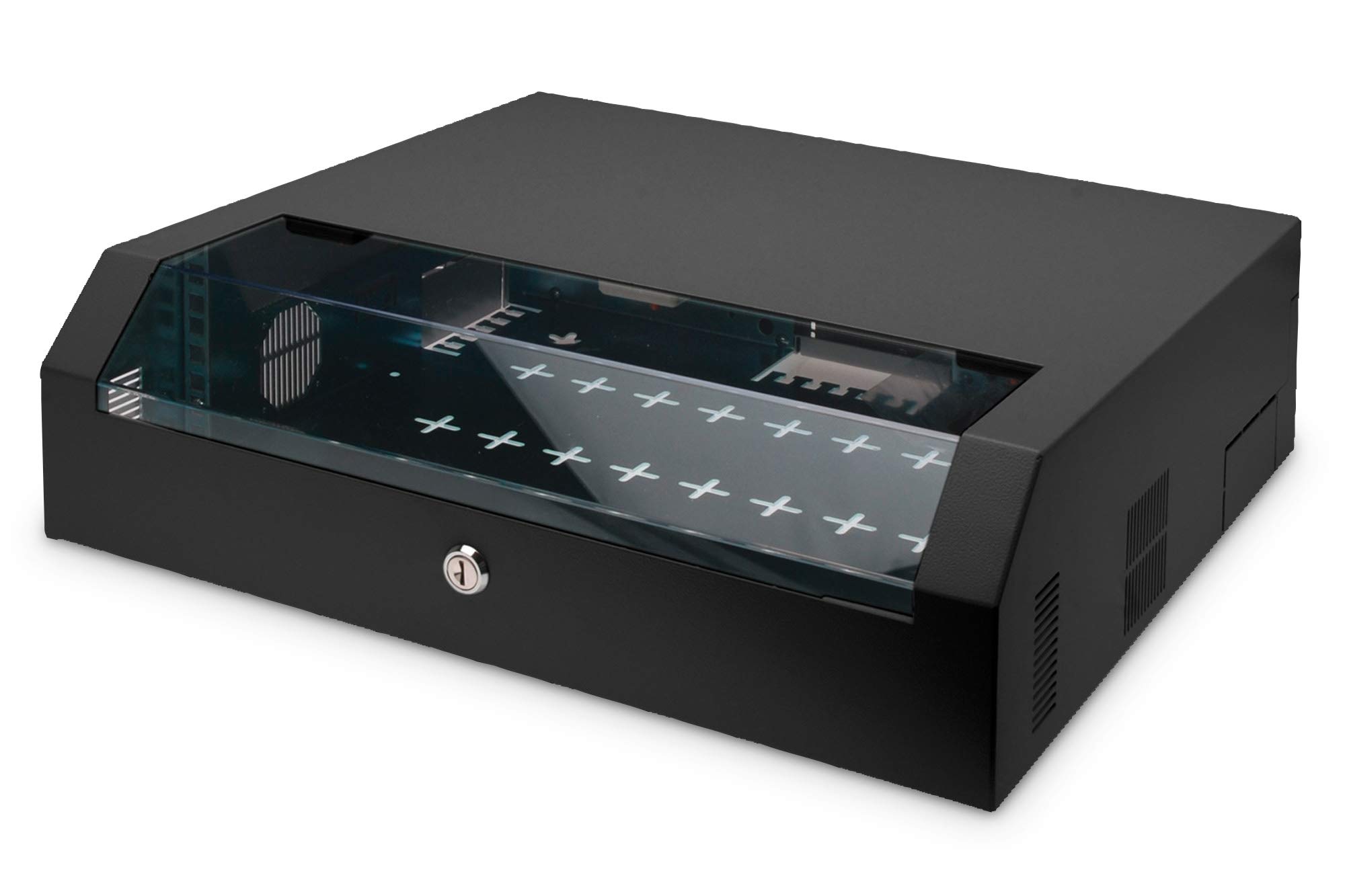 DIGITUS Network Cabinet 19 Inch 3 U + 2 U - Horizontal Surface-Mounted Wall Mounting - Compact - Load Capacity 30 kg - Black