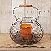Your Hearts Delight Round Wooden Handle Wire Basket, 10-Inch