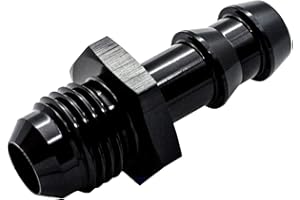 AFATEBOX 6AN Flare to 5/16 Hose Barb Fittings Adapter Aluminum Fuel Line -6 AN Male to 5/16" Push On Barb Connector Black