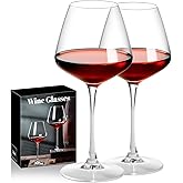 Haoxishui Burgundy Wine Glasses Set of 2-16oz Hand Blown White & Red Wine Glass, Clear Lead-Free Glassware for Women, Men, Wedding Gifts & Birthday