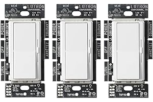 Lutron Diva LED+ Dimmer Switch for Dimmable LED, Halogen and Incandescent Bulbs, Single-Pole or 3-Way, DVCL-153P-WH-3, White 
