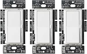 lutron diva led dimmer for dimmable led halogen and incandescent bulbs single pole or 3 way dvcl 153p wh 3 white 3 pack