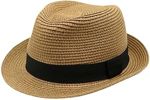 Y-box Fedora Hat Straw Hats Beach Sun Cap Breathable Summer Hand Weave Straw Panama Hat Classic Wide Brim
