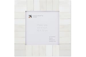 Handicrafts Home White 4x4 Picture Frame for Christmas Decor & Holiday Gifting Handmade Photo Frame, Modern Minimalist Home Decor, Wedding Gift, Vintage Bone inlay Frames for Aesthetic & Living Room