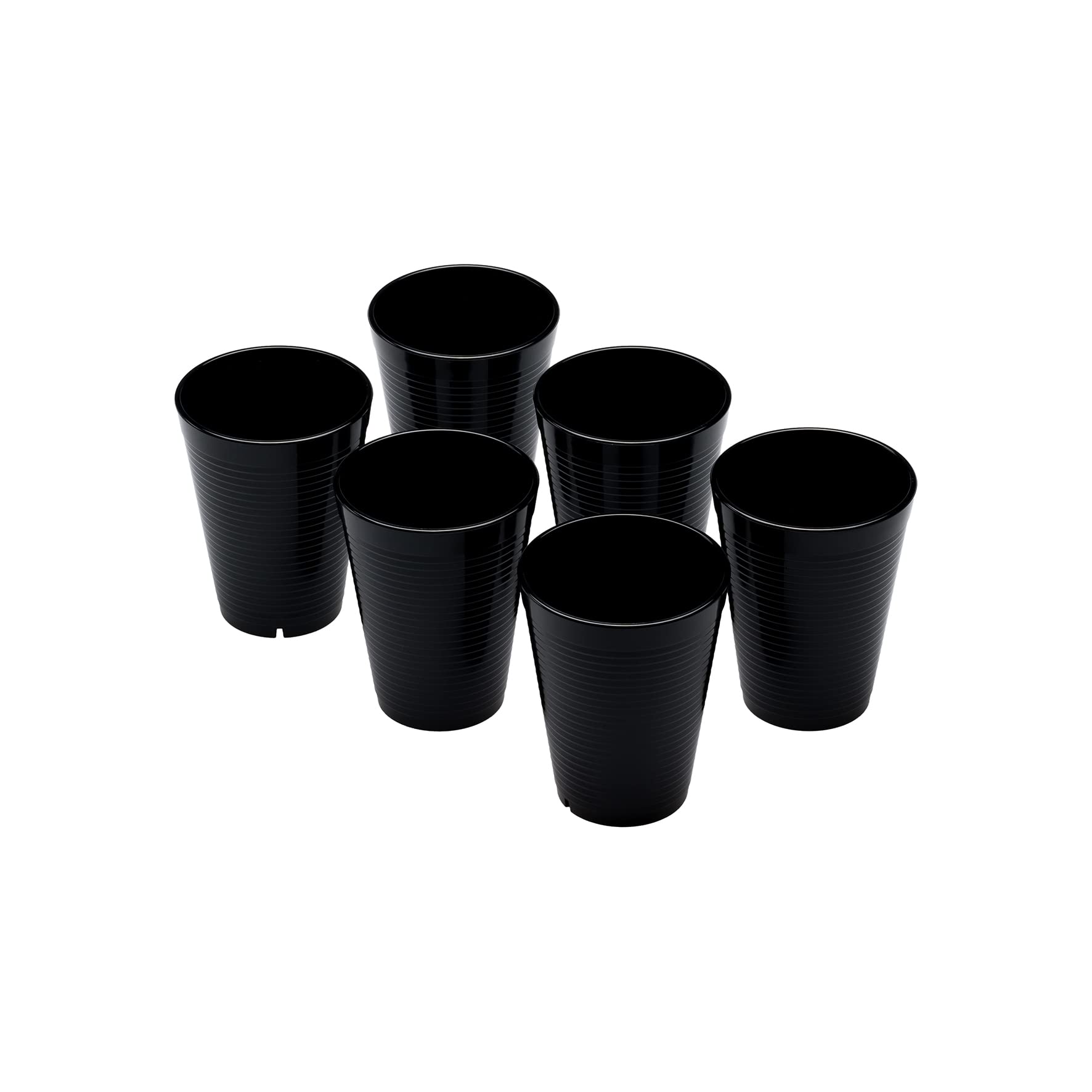 Omada Design 6 Water Glasses 270 ml, Stackable, Shatterproof, Reusable, Plastic for Outdoor Use, Samba Line