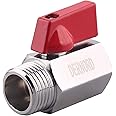DERNORD Brass Mini Ball Valve NPT Thread, Shut-Off Valve Female&Male (1/2" Female&Male) (Pack of 1)