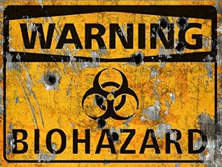 Amazon De Achtung Biohazard Sign Halloween Dekoration Prop Road Und Rasen Dekoration Aufkleber
