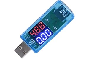 Aumotop USB Color LCD Voltmeter Ammeter Mini Multimeter Charger USB Tester for Electronic Products, Blue, 2.8x1x0.4in (Blue)