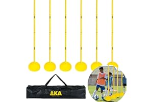 AKA SPORTS GEAR Agility Pole Accessory-Soccer Pole & Base Accessory for Soccer Agility Training (6 Poles with Water Base)