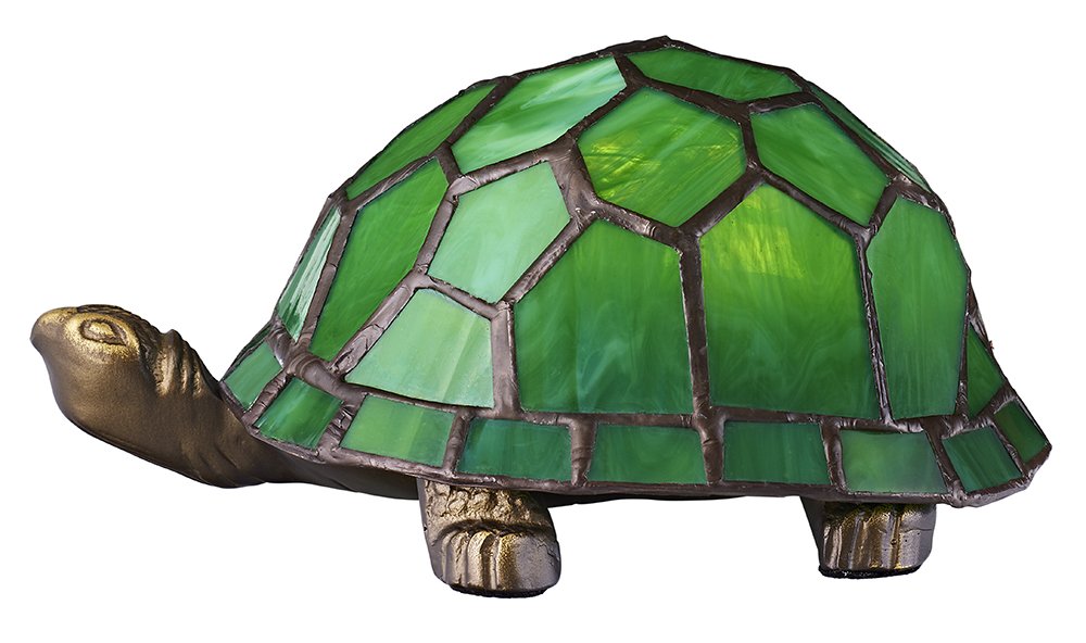 Beautifully Hand Crafted Green Glass Tortoise Tiffany Lamp by Happy Homewares
