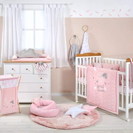 Parure De Lit Bebe 3 Pieces Motif Mouton Rose Amazon Fr Bebes Puericulture