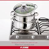 Judge Essentials Stainless 3 Tier Steamer 18cm with Glass Lid Induction Ready view 5