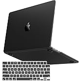 MOSISO Compatible with MacBook Air 13 inch Case 2026 2025 2024 2023 2022 M4 A3240 M3 A3113 M2 A2681, Hard Shell Matte Cover&Keyboard Skin for MacBook Air 13.6 inch Case, Black