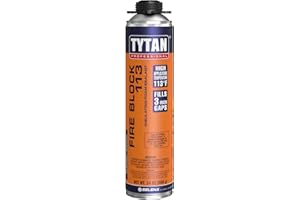 TYTAN PROFESSIONAL Fire Block 113 Orange Fire Blocking Foam Sealant - 24oz Gun Foam for Gaps, Cracks, Walls, Joints, Electrical Outlets & PVC Pipe - Extreme Heat Polyurethane Spray (1 Pack)