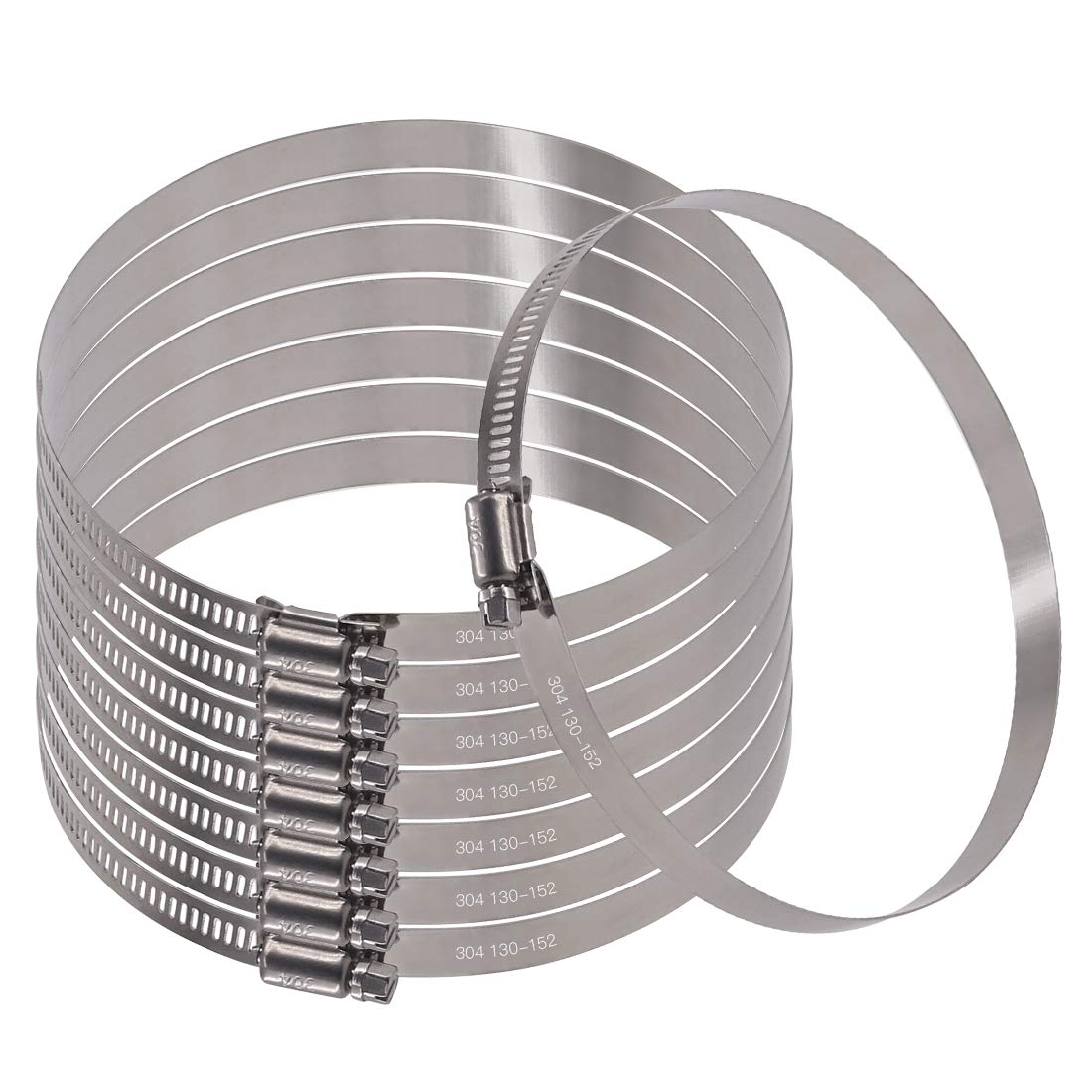 Heavy Duty TBolt Clamp Hose Clamp 4.8 to 5.12 304 Stainless Steel Pack of 2 122130 mm