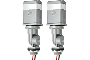Retisee 2pcs 120-volt Swivel and Stem Mount Thermal Photocontrol, Dusk to Dawn Sensor Reliable Automatic Light Sensor for Outdoor Lights with Delay Feature Resistant Housing