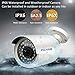 PECHAM HD 1200TVL Surveillance CCTV Camera 36 Infrared LEDs with 120ft IR Night Vision Distance 3.6mm Lens Wide Angle Waterproof Indoor/Outdoor Security Camera - White