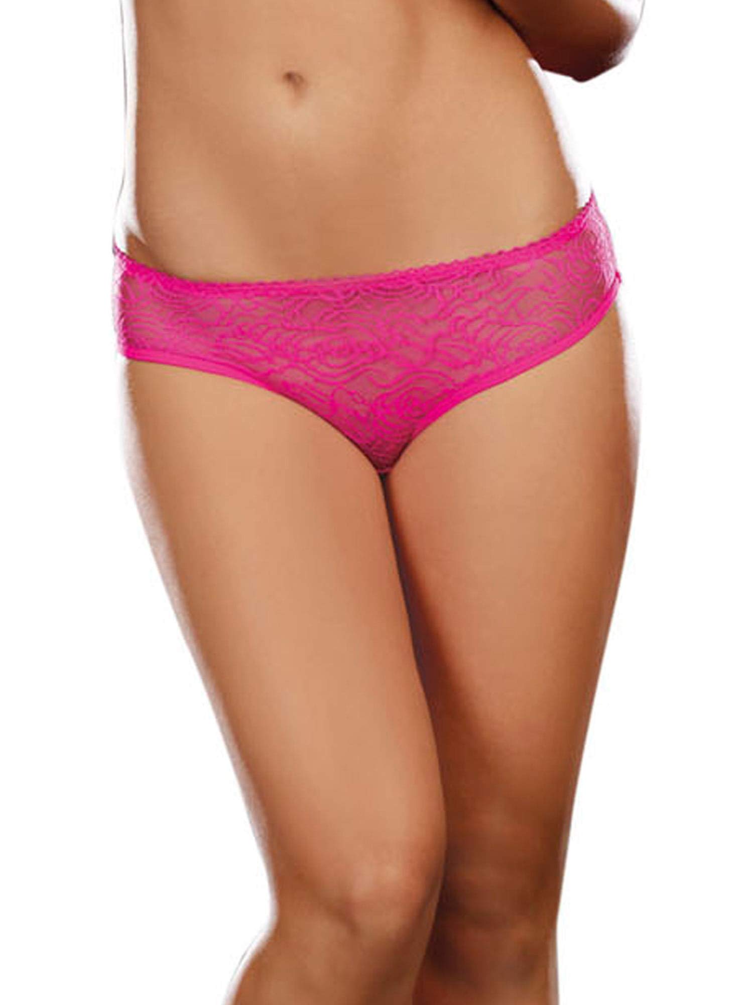 Dreamgirl Women's Plus-Size Ruffle Back Crotchless Panty - Pink - 3X/4X