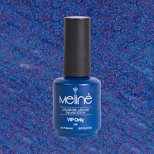 Meliné Gel Nail Polish UV/LED, Blue VIP Only, Semi-Permanent for Professional Use, No Primer/Final Coat Needed, +30 Colors, Long-Lasting Full Coverage for LED/UV Lamps, 15ml/0.5 fl oz - Image 4