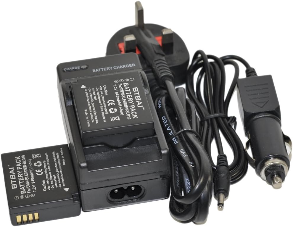BTBAI 2x DMW-BLE9 Camera Battery+Charger AC Single For DMWBLE9 DMW-BLE9E BLE9GK DMW-BLG10 DMW-BLG10E BLG10GK BLG10PP Lumix DMC-G1x GF2 GF2C GF2W GF2WK GF2WW GF6 GF6K GF6R GF6T GF6W GF6X LX100 k1a