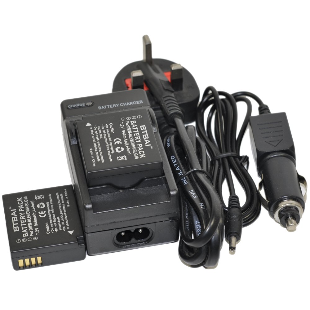 BTBAI 2x DMW-BLE9 Camera Battery+Charger AC Single For DMWBLE9 DMW-BLE9E BLE9GK DMW-BLG10 DMW-BLG10E BLG10GK BLG10PP Lumix DMC-G1x GF2 GF2C GF2W GF2WK GF2WW GF6 GF6K GF6R GF6T GF6W GF6X LX100 k1a