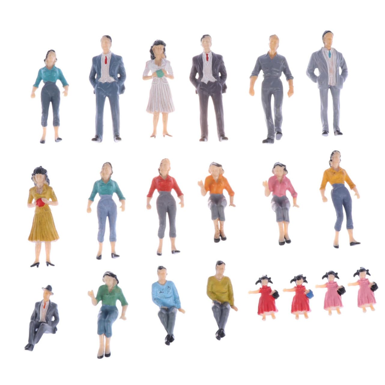 STOBOK 30pcs Model Man Plastic Figures 1:20 Scale Figures Architecture People Scale Model 1:75 People Children Painted s Puppet Miniature Plastic.