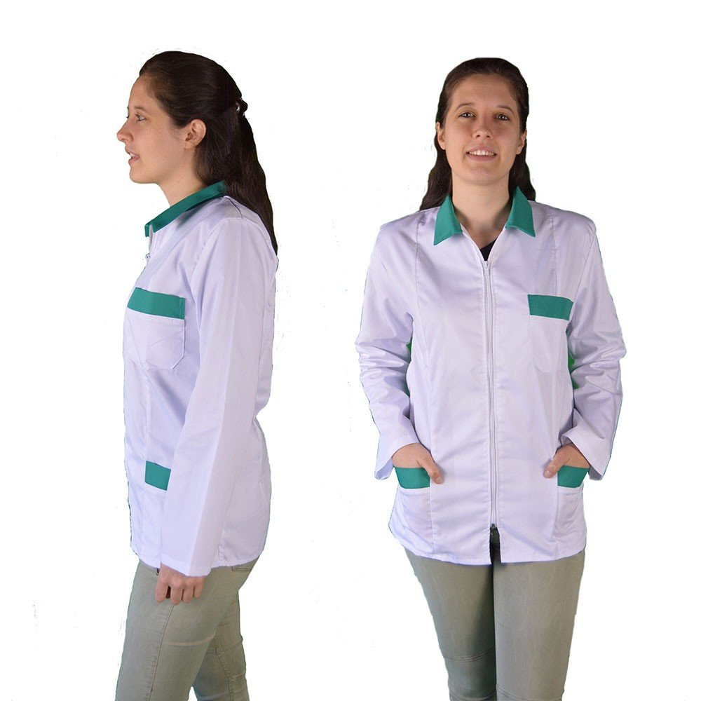 Women's zipped jacket filo green with long sleeves, size XL