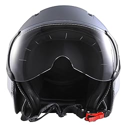 Harssidanzar Motorcycle Helmet Dual Visor Open Face