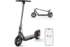 TS TST GRP LLC TST Electric Scooter, Up to 20/30 Miles Range Electric Scooter Adults, 25 Mph Folding Commute with 10" Solid Tires, Dual Braking System and App Control