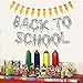 Back to School Balloons with Pencil Garland | Back to School Party Decorations | Back to School Supplies | Bach to School Banner Sign | Pencil Decorations for Office, Classroom