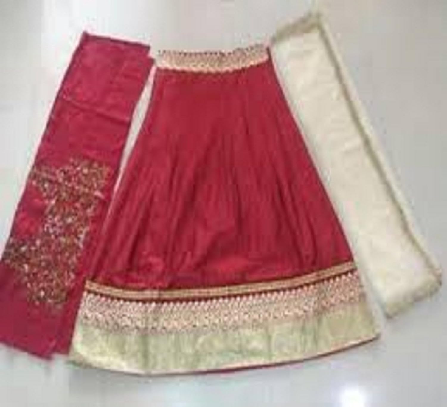 akshar fashion women's cotton lehenga (red_free size)