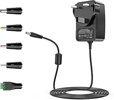 Mareisa 24V DC Power Supply 1A UK Plug 5 Tips 100-240V Adapter