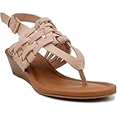 Sugar Womens Simone Faux Leather Slingbacks Wedge Sandals Pink 8 Medium (B,M)