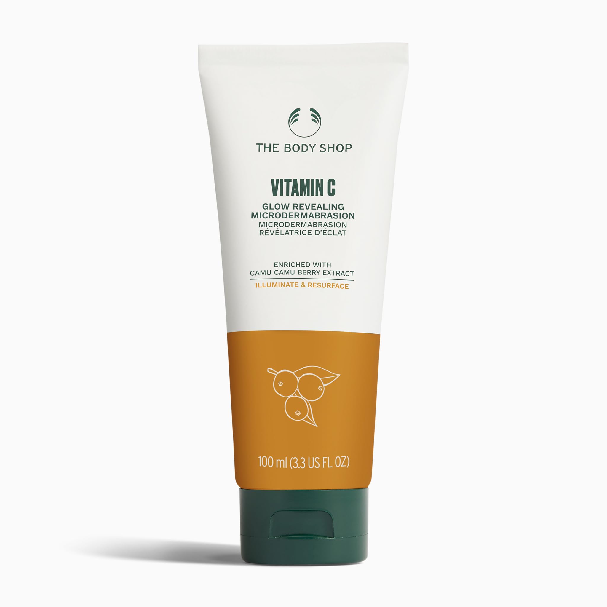 The Body Shop Vitamin C Glow Revealing Microdermabrasion (1x 100ml), Radiance-Boosting, Exfoliating Face Scrub for Dull Skin, Weekly Facial Scrub, Vegan Skincare