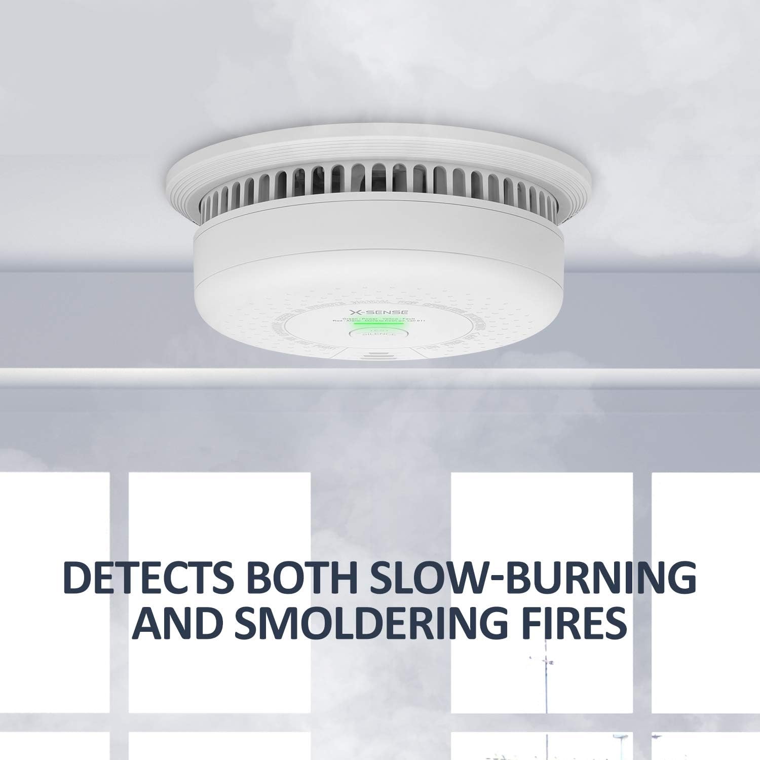 X-Sense Smoke Detector Alarm (Not Hardwired), 10-Year Lithium Battery Fire Alarm with Photoelectric Sensor, Compliant with UL 217 Standard, Auto-Check & Silence Button, SD03 - - 