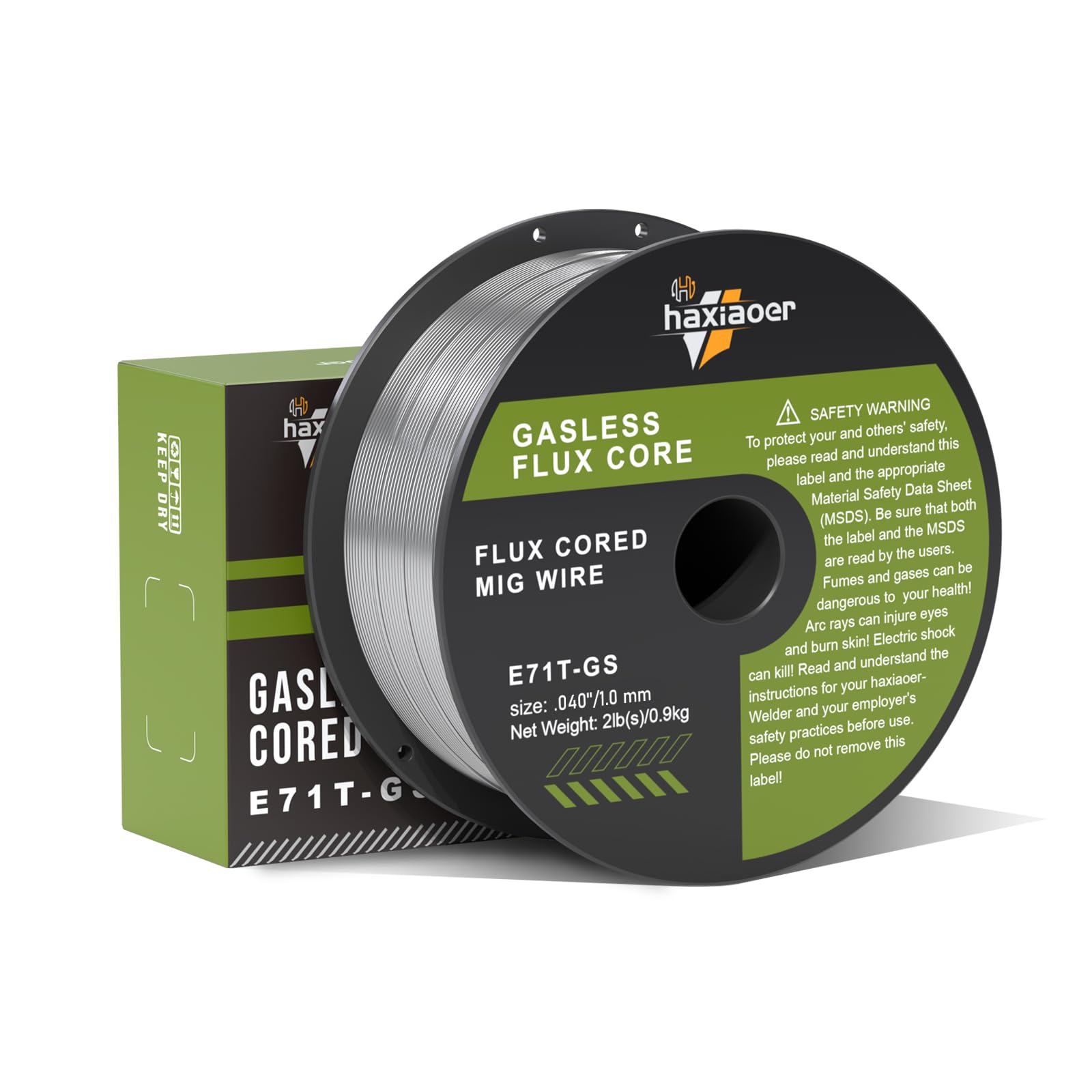 haxiaoer 1.0MM 1.0KG Flux Core Welding Wire 1 Pack,E71T-GS Gasless MIG Welding Wire Mild Steel for Reduced Splatter and Better Corrosion Resistance