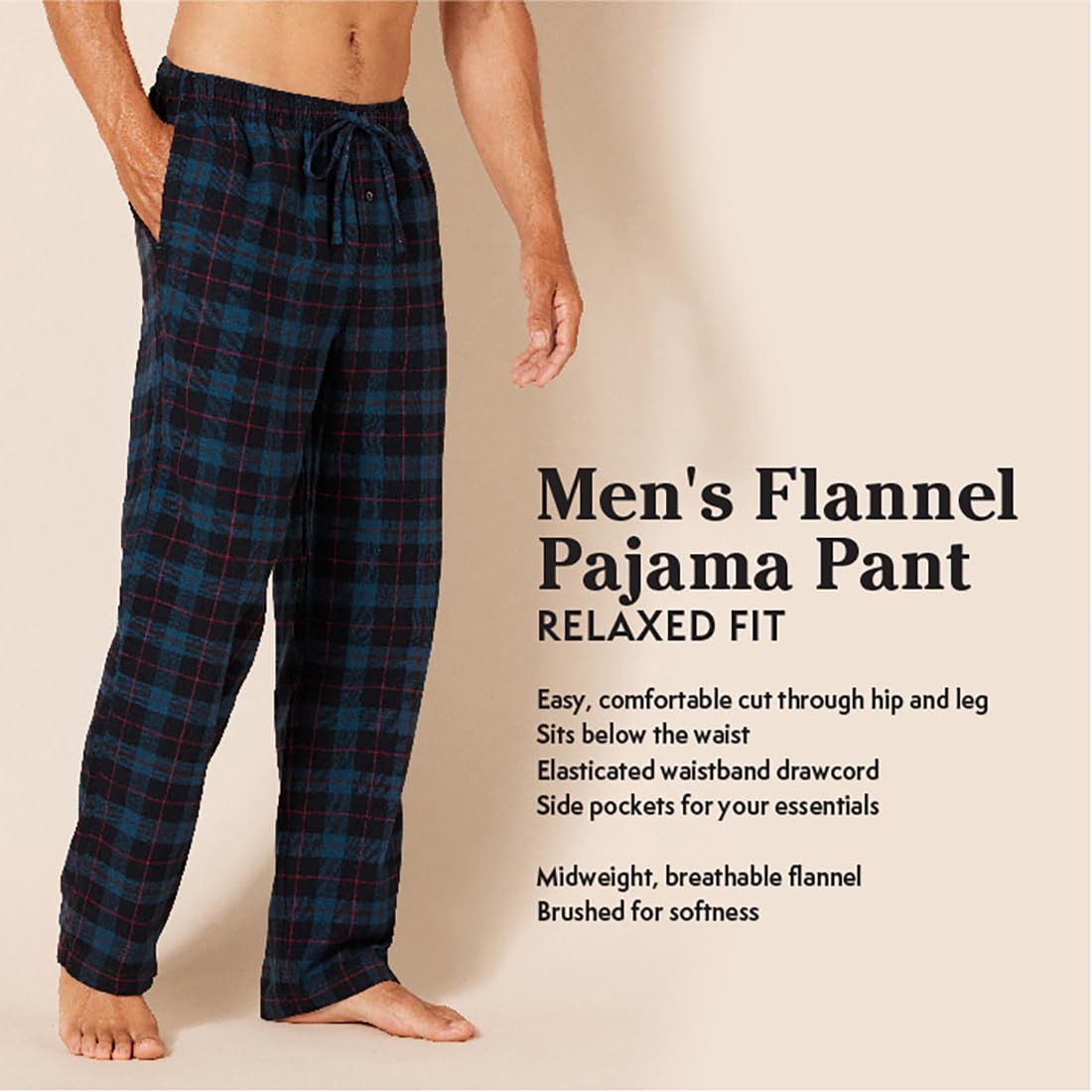 Amazon Essentials Men's Breathable Flannel Pajama Pant (Available in Big & Tall)