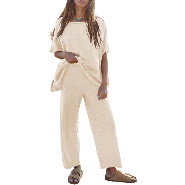 Tankaneo Women's 2 Piece Ribbed Lounge Set - V Neck Long Sleeve Top & Wide Leg Pants, Loose Fit Matching Outfit For Fall - View #6