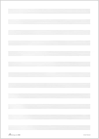 Notenpapier Notenblätter DIN A4, mit zwölf Notenzeilen, 4 Seiten