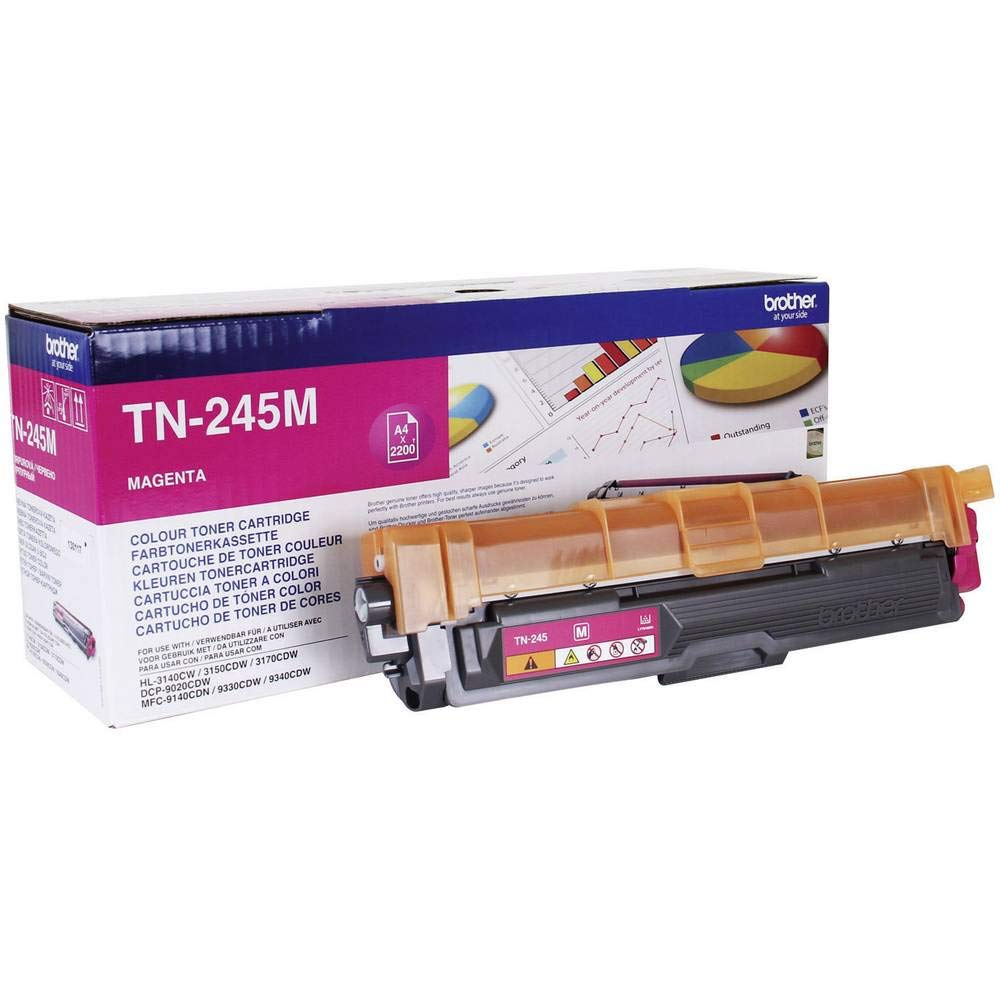 Brother TN-245M Toner Cartridge, Magenta, Single Pack, High Yield, Includes 1 x Toner Cartridge, Brother Genuine Supplies