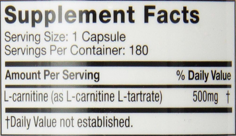 MuscleTech L-Carnitine Supplement, 500mg Acetly-L-Carnitine, Post Workout & Muscle Recovery, 180 Servings (Packaging may vary): Health & Personal Care