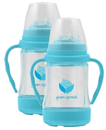 Amazon Com Green Sprouts Glass Sip N Straw Cup 4 Ounce 2 Pack Light Aqua Baby