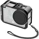 SmallRig Cage for DJI Osmo Action 6 (Advanced Edition), Aluminum Alloy Camera Cage with Cold Shoe, Wrist Strap, Lens Cover, Protective Frame with 1/4"-20 Locating Holes, Action 6 Accessories - 5887