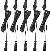 Deck Light Extension Cord, 5 Pcs 3.3ft 2 Pin IP67 Proof Water Extension Cable Male Female Connector for Road Lighting LED Landscape Spotlights,