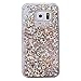 PHEZEN Galaxy S6 Case, Galaxy S6 Bling Glitter Case, 3D Creative Design Shiny Quicksand Flowing Bling Glitter Sparkle Heart Clear Hard Case for Samsung Galaxy S6 - Gold Diamonds