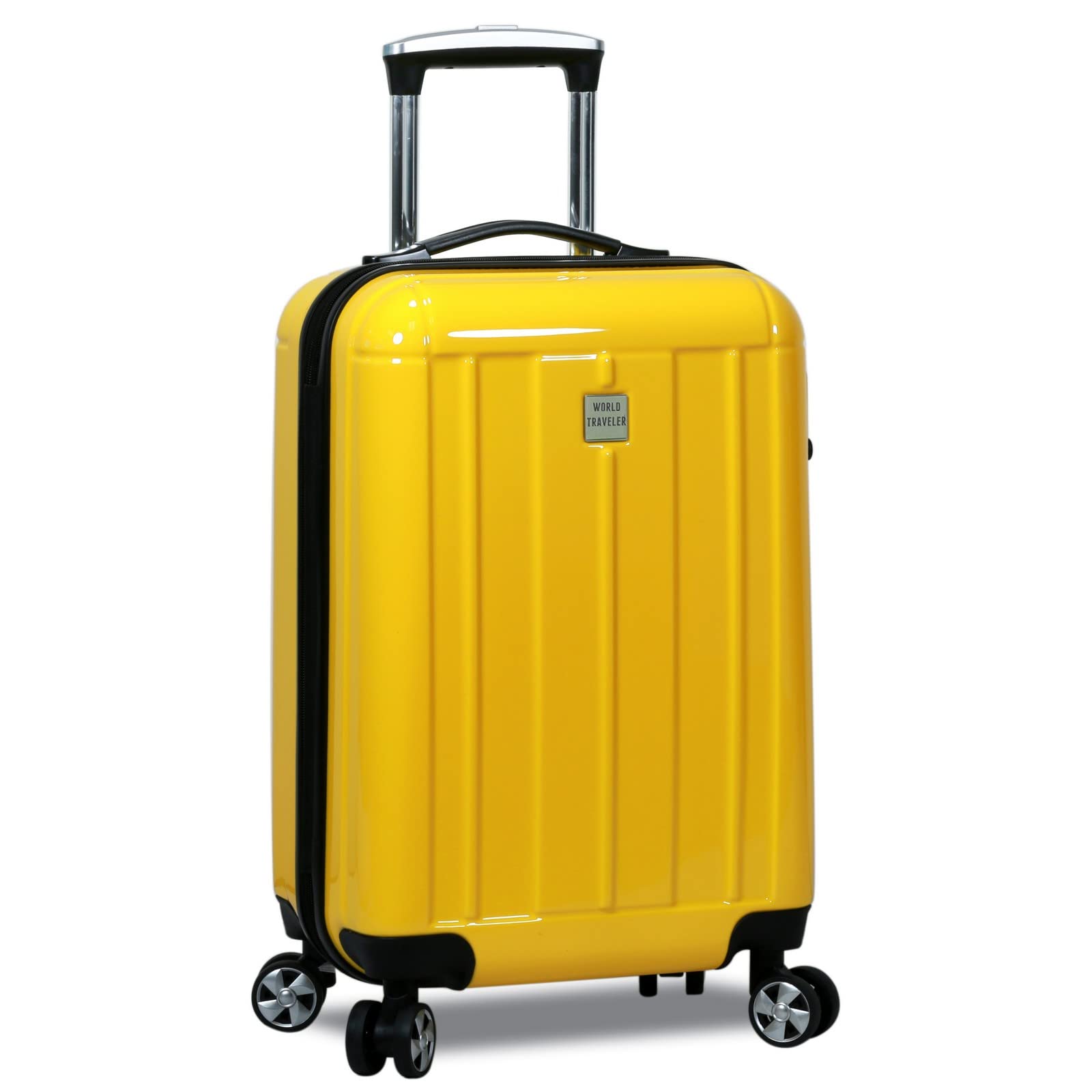 World Traveler Contour 3-Piece Hardside Spinner Luggage Set with TSA Lock, Yellow, One Size