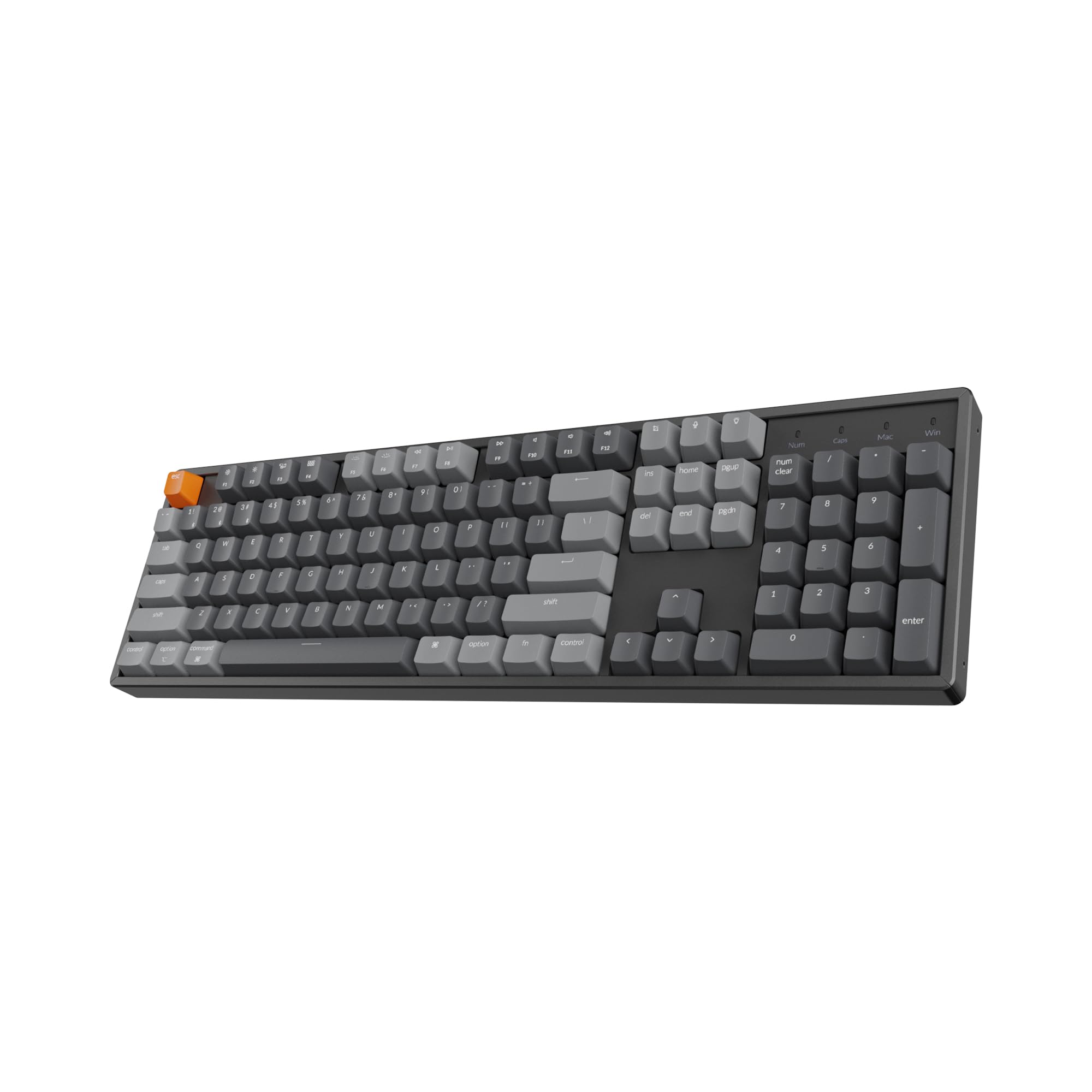 Keychron K10 Full Size Wireless Gaming Mechanical Keyboard, 104 Keys RGB LED Backlight N-Key Rollover with Gateron G Pro Red Switch, Bluetooth/USB-C Wired Aluminum Frame Keyboard for Mac/Windows