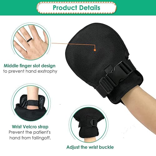Bed Restraints Dementia Gloves Safety Hand Control Mitts Medical