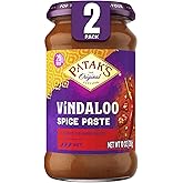 Patak's Vindaloo Spice Paste, Hot Indian Curry with 11 Expertly Blended Spices, Gluten-Free &amp; Vegan, Flavorful Base for Chicken, Seafood, Vegetables &amp; More, 10 oz Jar, 2-Pack